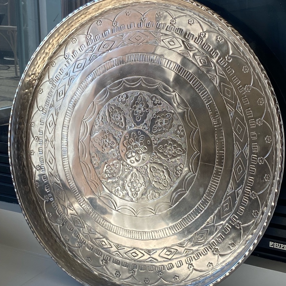Pottery Barn Silver Decorative Tray Large
